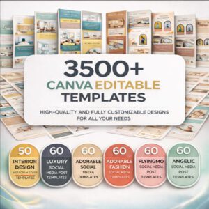 3500+ Editable Social Media Templates Mega Bundle (Canva)